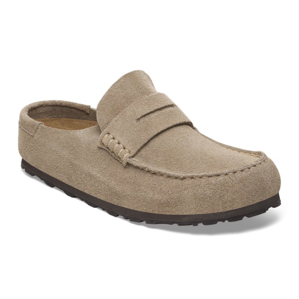 Birkenstock Naples Wrapped Bold Grip Clogs  Taupe 38